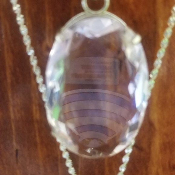 2 Stunning Baby Pink Crystal Pendants Mom and Daughter Set In 925. Silver - Picture 10 of 14